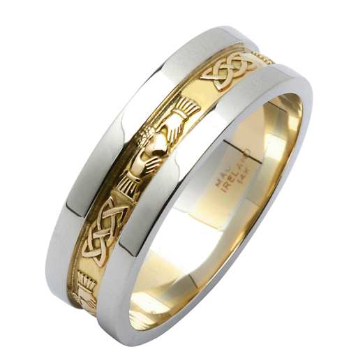 Irish Two Tone Wedding Ring - Claddagh Corrib  Wedding Rings